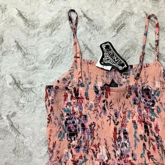 Angie smocked floral blouse spring summer - Picture 9 of 11